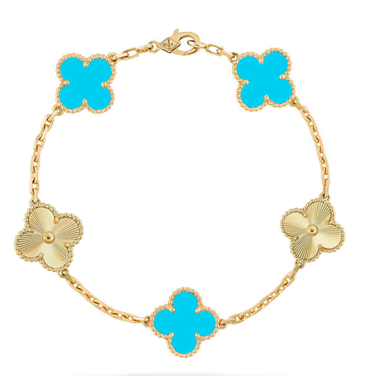 [Lumi]New  CLOVER 5 MOTIF TURQUOISE BRACELET COLLECTION