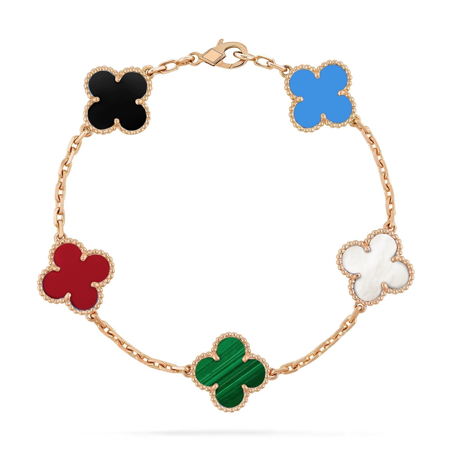 [Lumi]New CLOVER 5 MOTIFS MULTICOLOR BRACELET