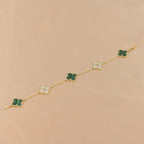 [Lumi jewelry] CLOVER 5 MOTIF MALACHITE BRACELET COLLECTION