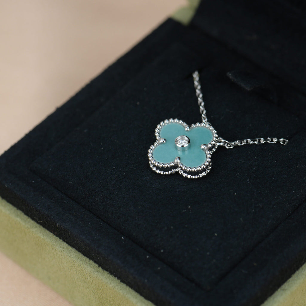 ¡®Lumi¡¯CLOVER 15MM DIAMOND SVRES PORCELAIN  NECKLACE SILVER