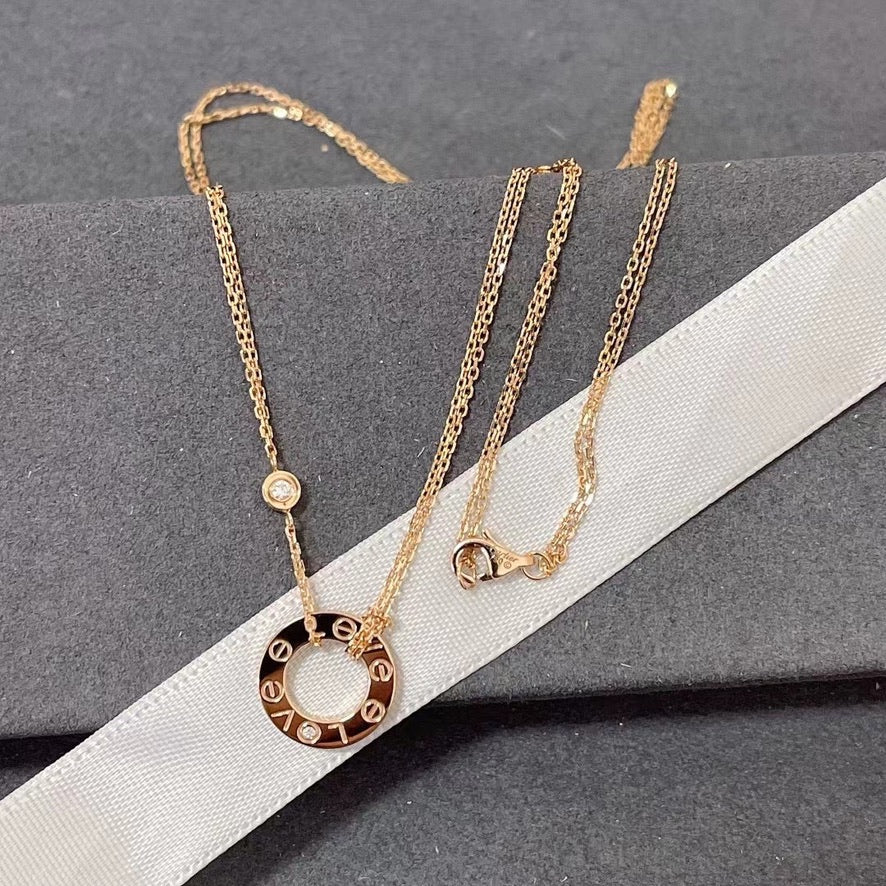 ¡®Lumi¡¯LOVE NECKLACE 16MM 2 DIAMONDS