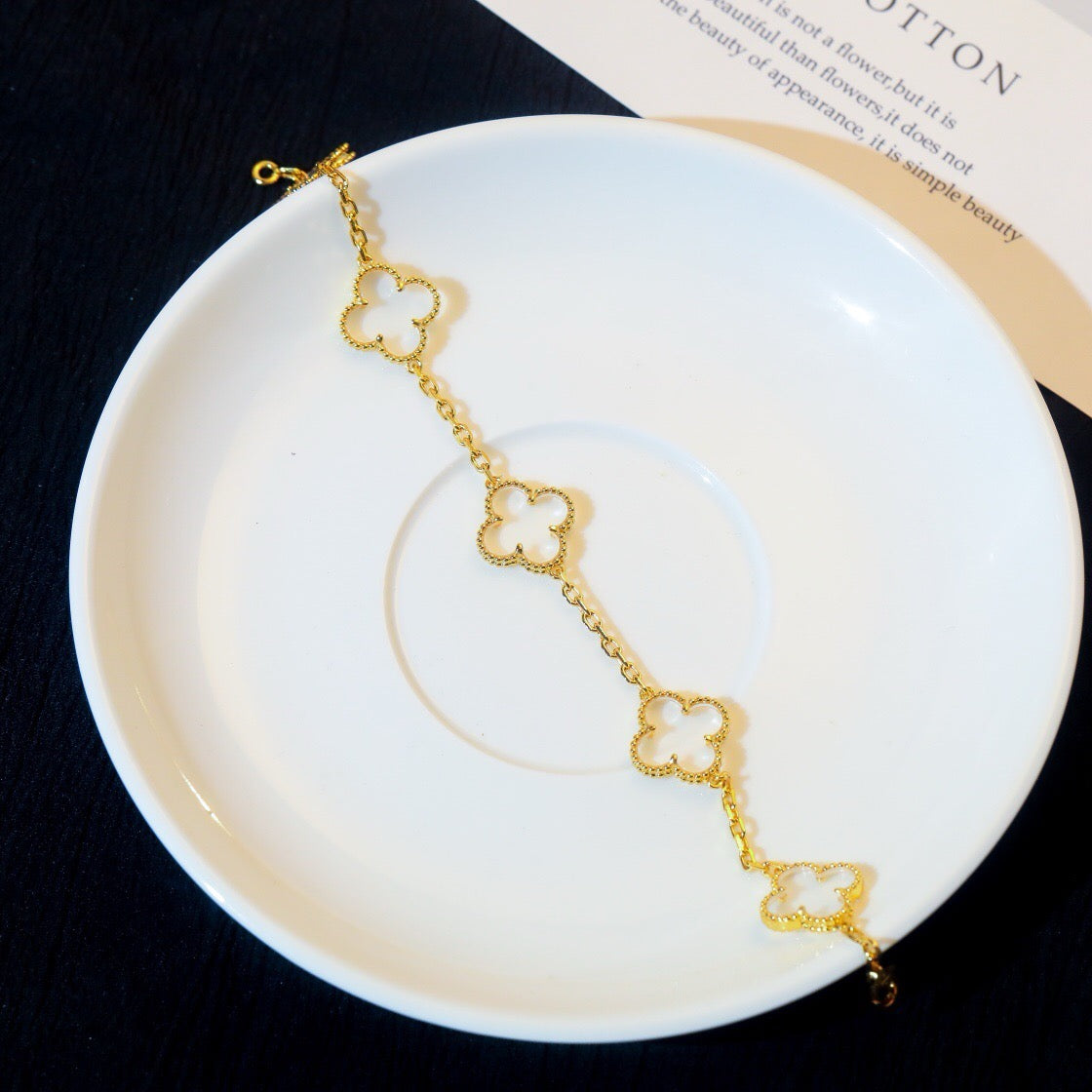 [Lumi jewelry]CLOVER 5 MOTIF ROCK CRYSTAL BRACELET