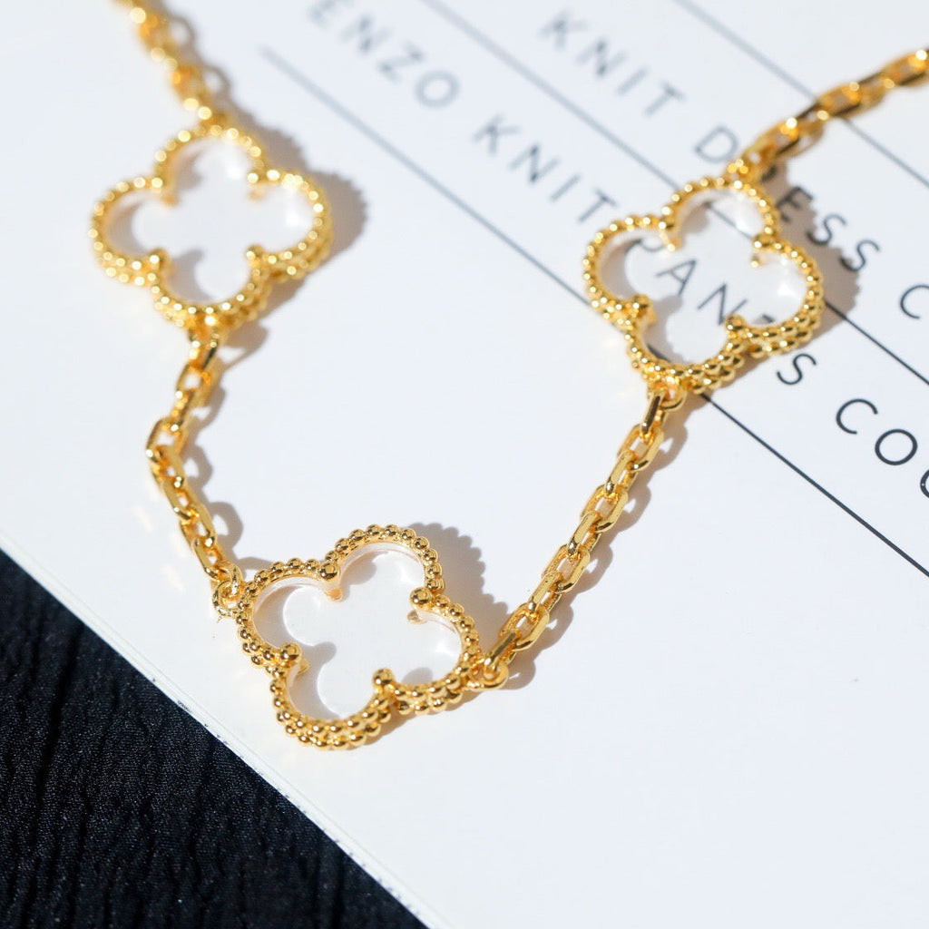 [Lumi jewelry]CLOVER 5 MOTIF ROCK CRYSTAL BRACELET