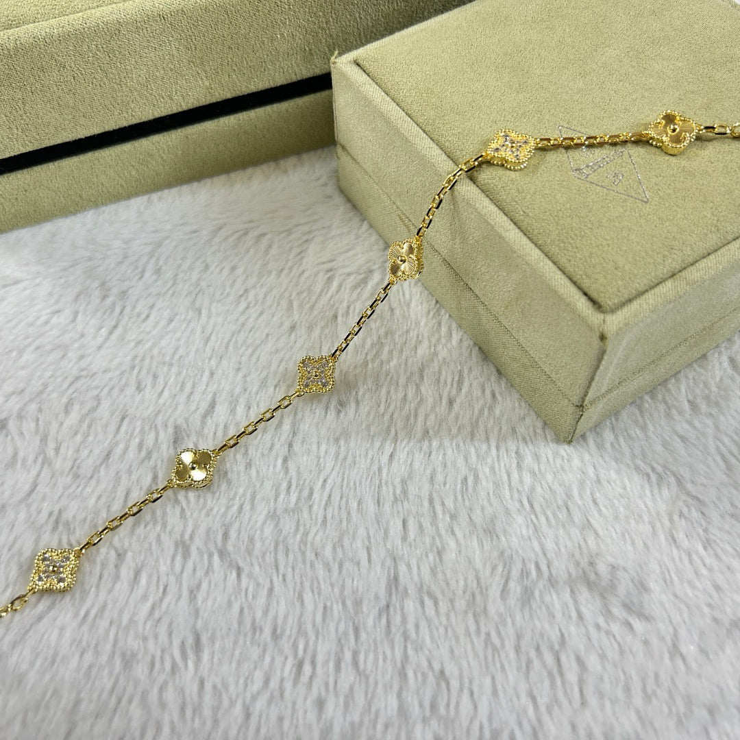 [¡®Lumi¡¯]CLOVER 6 MOTIF DIAMOND LASER BRACELET
