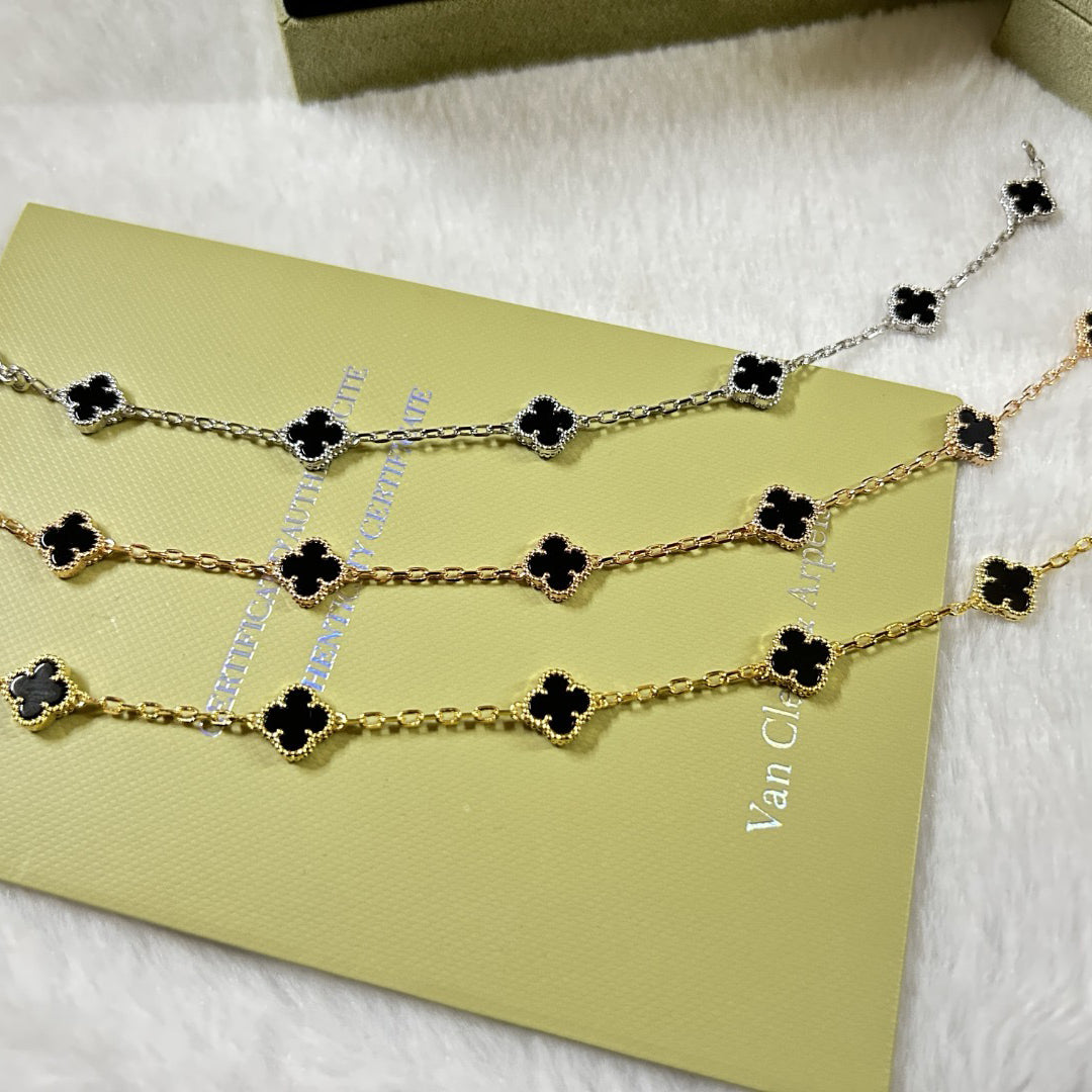 [¡®Lumi¡¯]CLOVER 6 MOTIF ONYXS ARMBAND