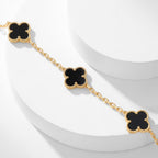 ¡®Lumi¡¯CLOVER 10 MOTIFS ONYX NECKLACE