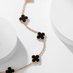 ¡®Lumi¡¯CLOVER 10 MOTIFS ONYX NECKLACE