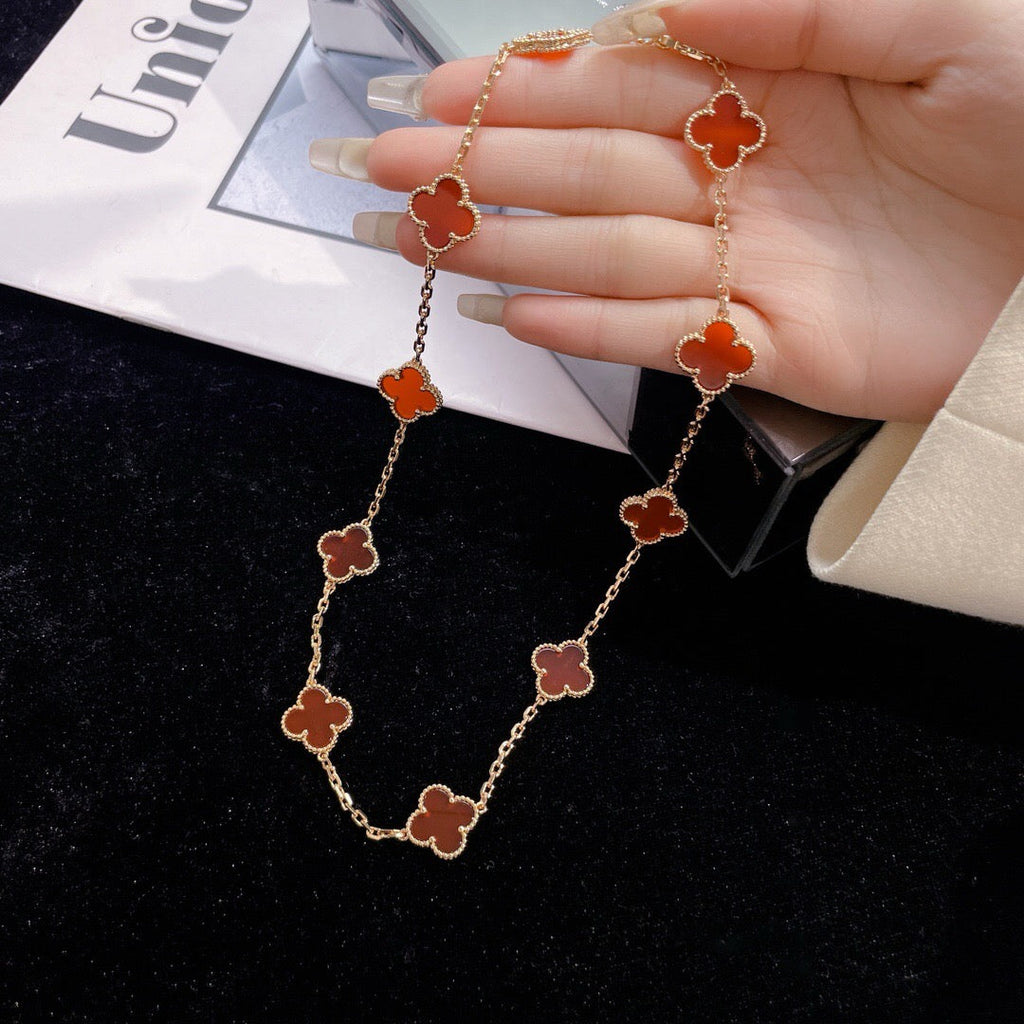 ¡®Lumi¡¯CLOVER 10 MOTIFS CARNELIAN NECKLACE
