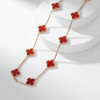 ¡®Lumi¡¯CLOVER 10 MOTIFS CARNELIAN NECKLACE