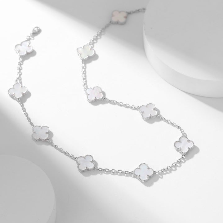 ¡®Lumi¡¯CLOVER 10 MOTIFS WHITE MOTHER OF PEARL NECKLACE