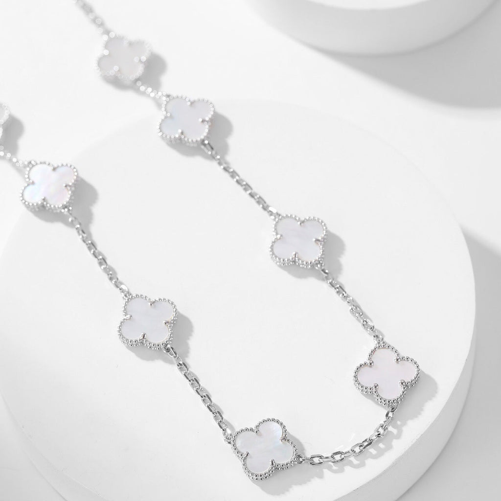 ¡®Lumi¡¯CLOVER 10 MOTIFS WHITE MOTHER OF PEARL NECKLACE
