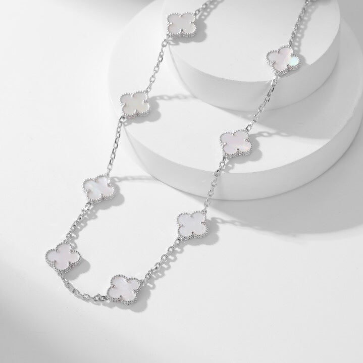 ¡®Lumi¡¯CLOVER 10 MOTIFS WHITE MOTHER OF PEARL NECKLACE