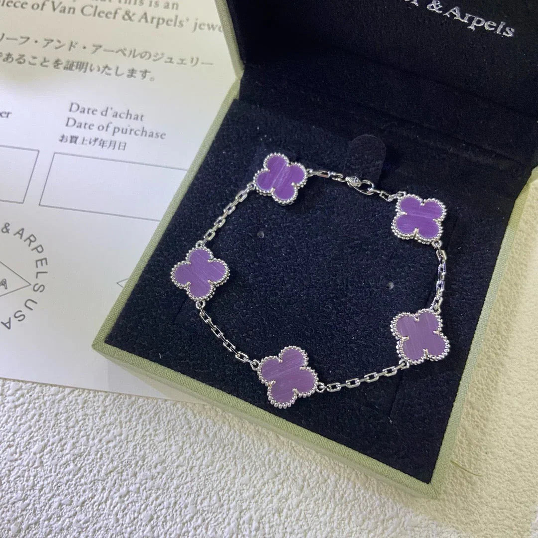 [Lumi]New  CLOVER 5 MOTIF VIOLET BRACELET COLLECTION
