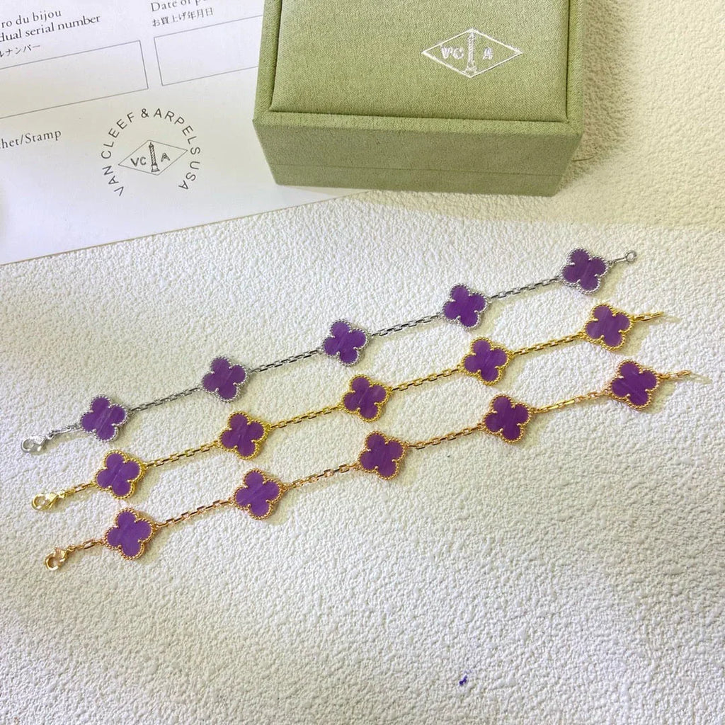 [Lumi]New  CLOVER 5 MOTIF VIOLET BRACELET COLLECTION