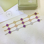 [Lumi jewelry] CLOVER 5 MOTIF VIOLET BRACELET COLLECTION