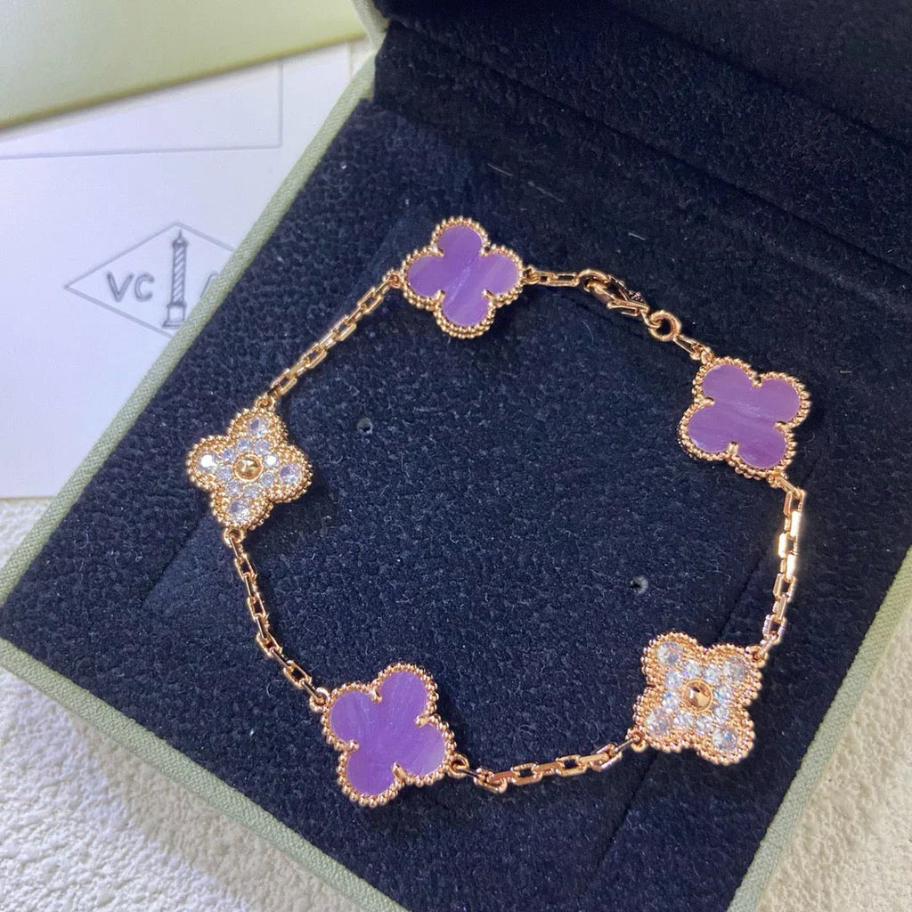 [Lumi]New  CLOVER 5 MOTIF VIOLET BRACELET COLLECTION