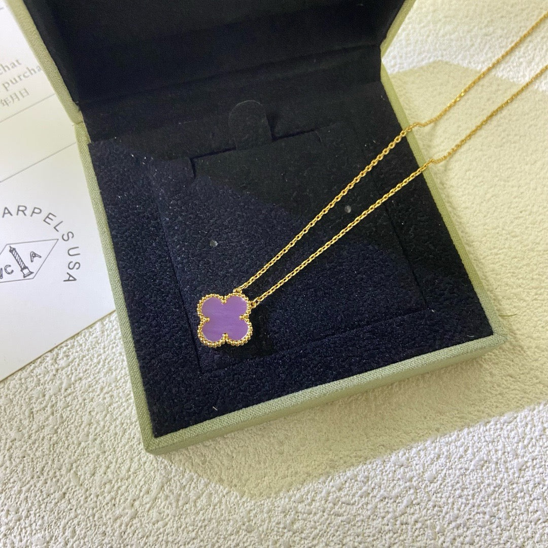 ¡®Lumi¡¯CLOVER 15MM  PURPLE VIOLET NECKLACE