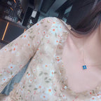 ¡®Lumi¡¯CLOVER 15MM DIAMOND AND BLUE AGATE NECKLACE