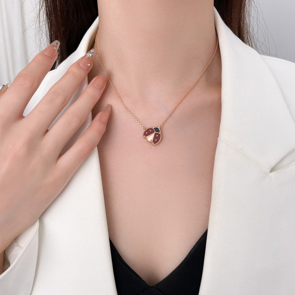 ¡®Lumi¡¯LUCKY  CARNELIANS LADYBUG NECKLACE