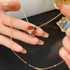 ¡®Lumi¡¯LUCKY  CARNELIANS LADYBUG NECKLACE