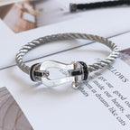 Lumi® FORCE Großes Hufeisen Schwarzes Diamantarmband Silber