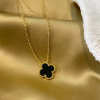 ¡®Lumi¡¯CLOVER 15MM BLACK ONYX SINGLE FLOWER NECKLACE