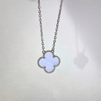¡®Lumi¡¯CLOVER 15MM BLUE CHALCEDONY NECKLACE SILVER