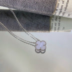¡®Lumi¡¯CLOVER 15MM BLUE CHALCEDONY NECKLACE SILVER