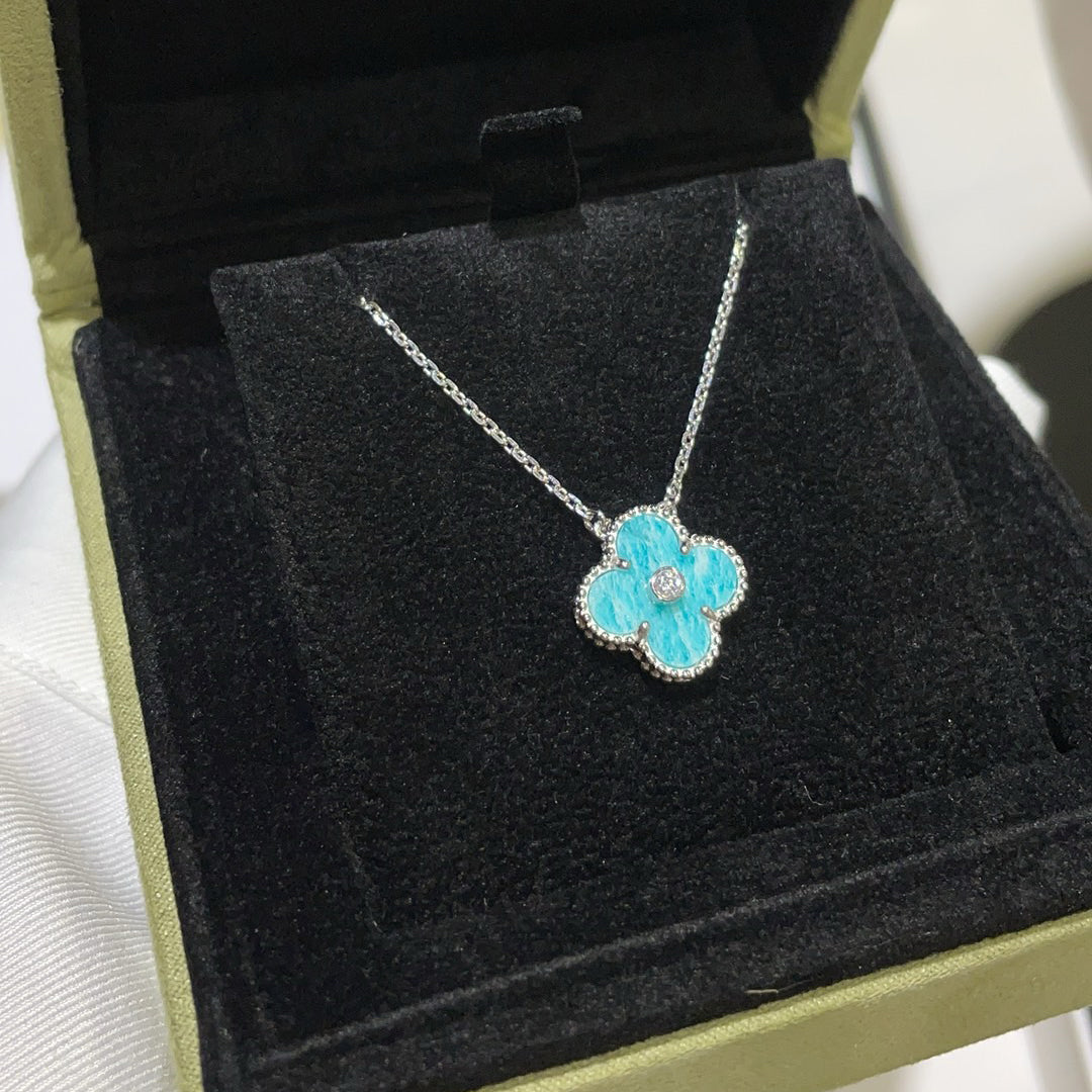 ¡®Lumi¡¯CLOVER 15MM DIAMOND SVRES PORCELAIN  NECKLACE SILVER