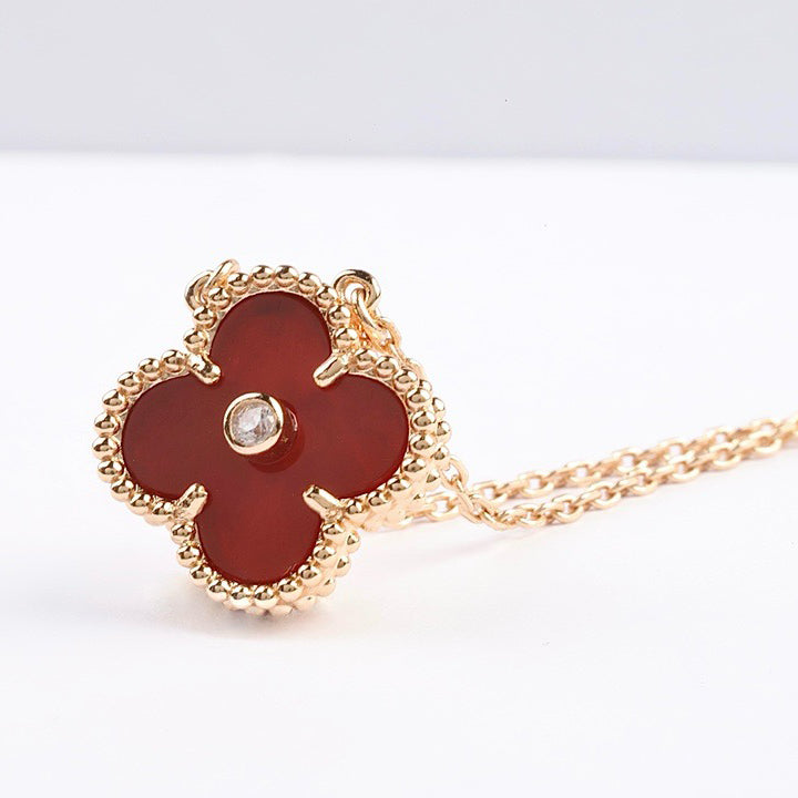 ¡®Lumi¡¯CLOVER 15MM DIAMOND CARNELIAN NECKLACE