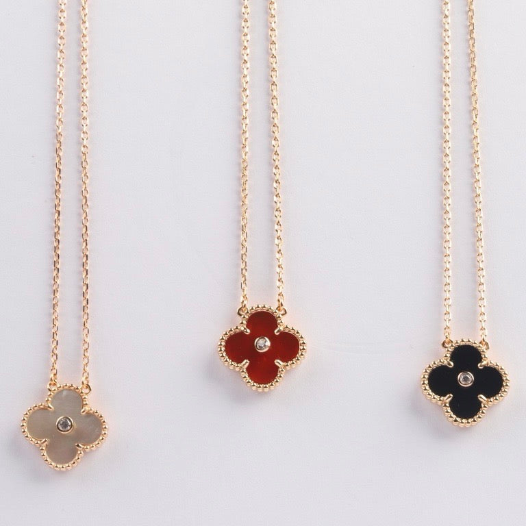 ¡®Lumi¡¯CLOVER 15MM DIAMOND CARNELIAN NECKLACE