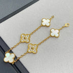 [Lumi]New CLOVER WHITE PEARL MOP 5 MOTIF BRACELET COLLECTION