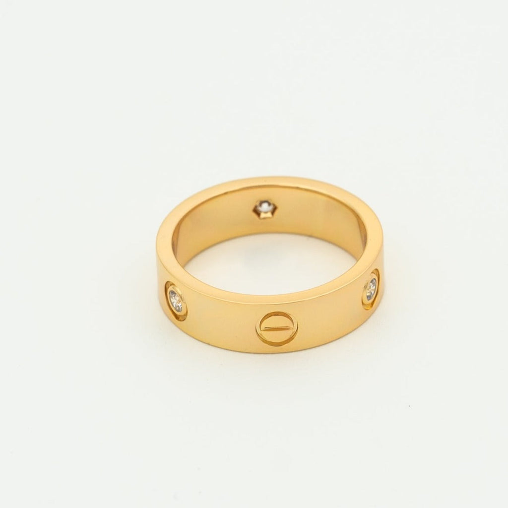 ¡®Lumi¡¯LOVE RING 5.5MM 3 DIAMONDS PINK GOLD