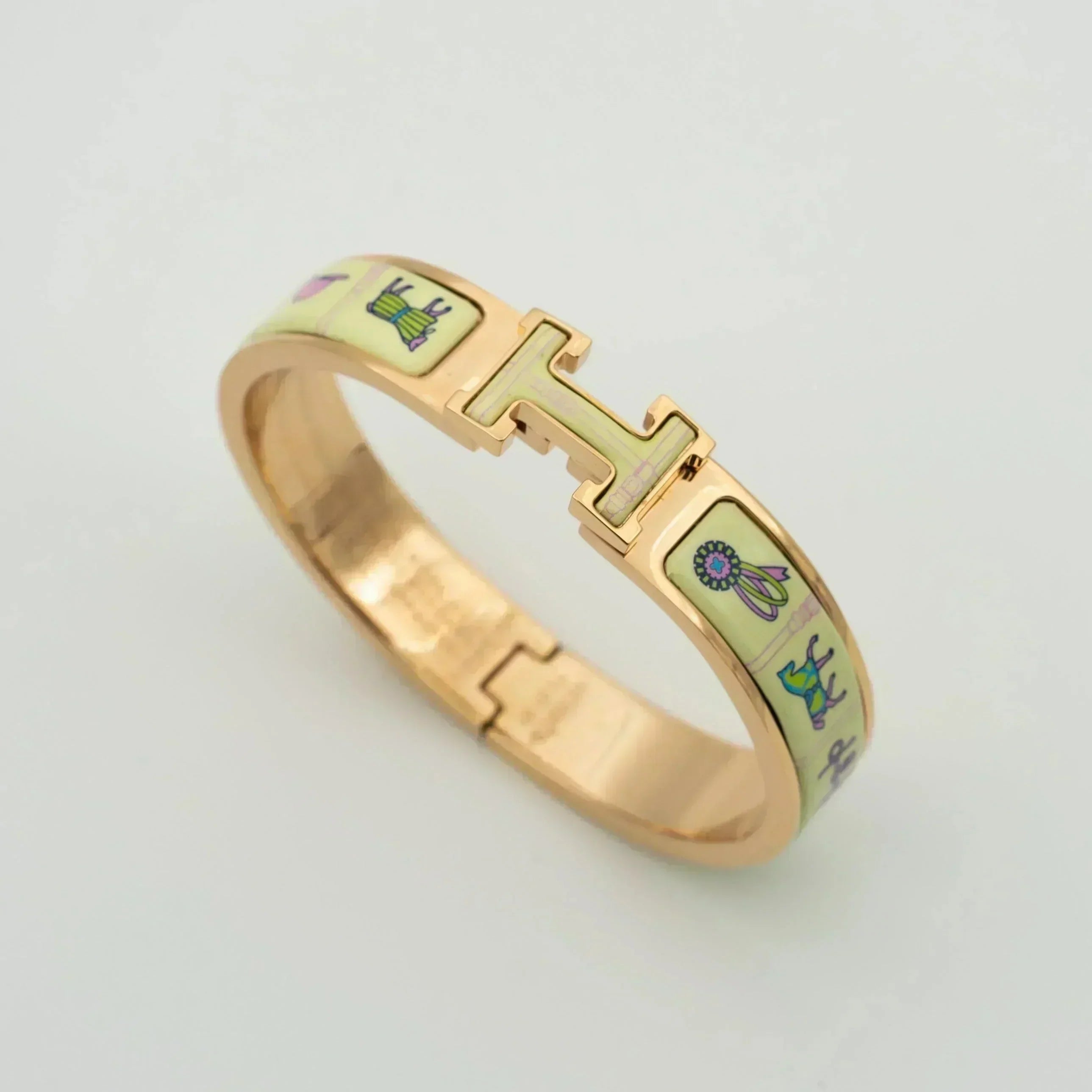 LumiH Armband in Rosa-Gold, Creme-Keramik