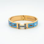 LumiH Armband aus rosafarbenem Gold mit blauer Keramik