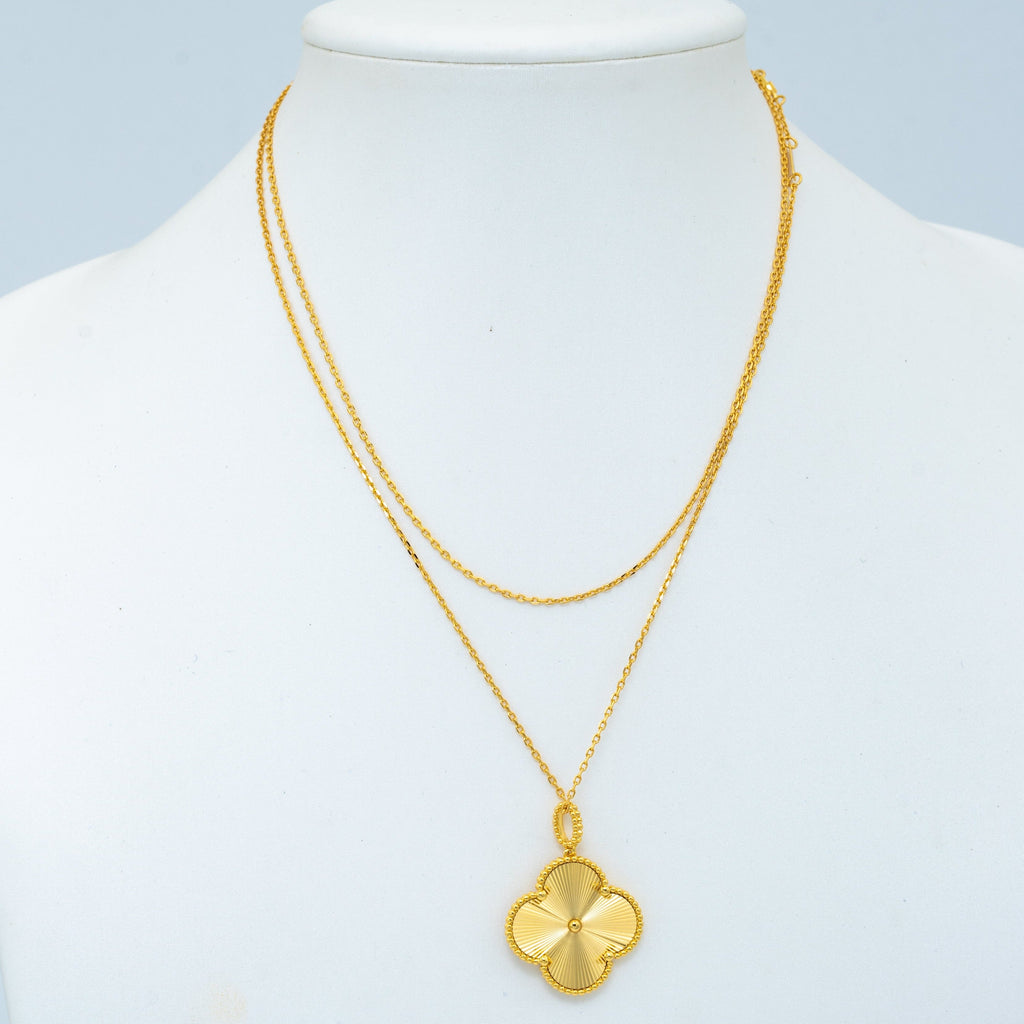 ¡®Lumi¡¯CLOVER 25MM PEDANT NECKLACE GOLD