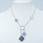 ¡®Lumi¡¯CLOVER MOP CHALCEDONY NECKLACE SILVER 6 MOTIF