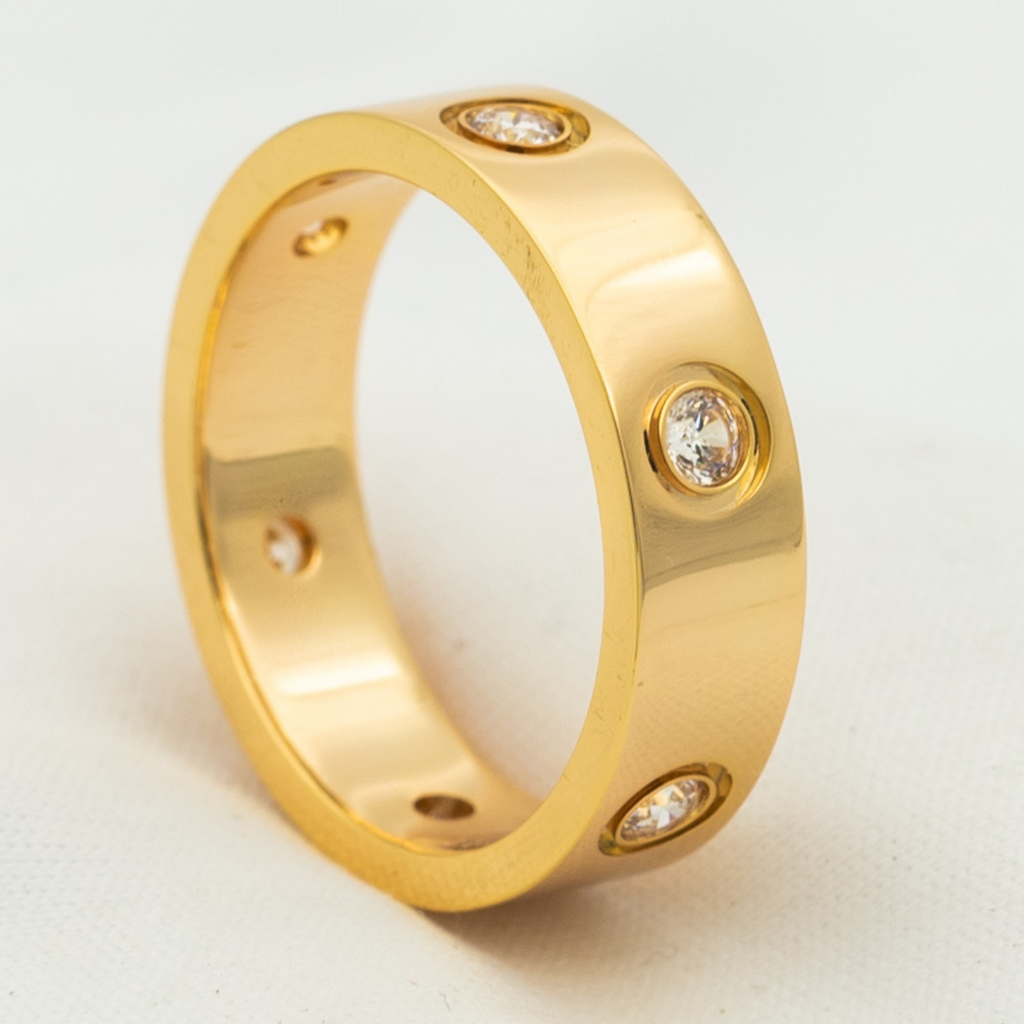 ¡®Lumi¡¯LOVE RING 5.5MM 6 DIAMONDS PINK GOLD