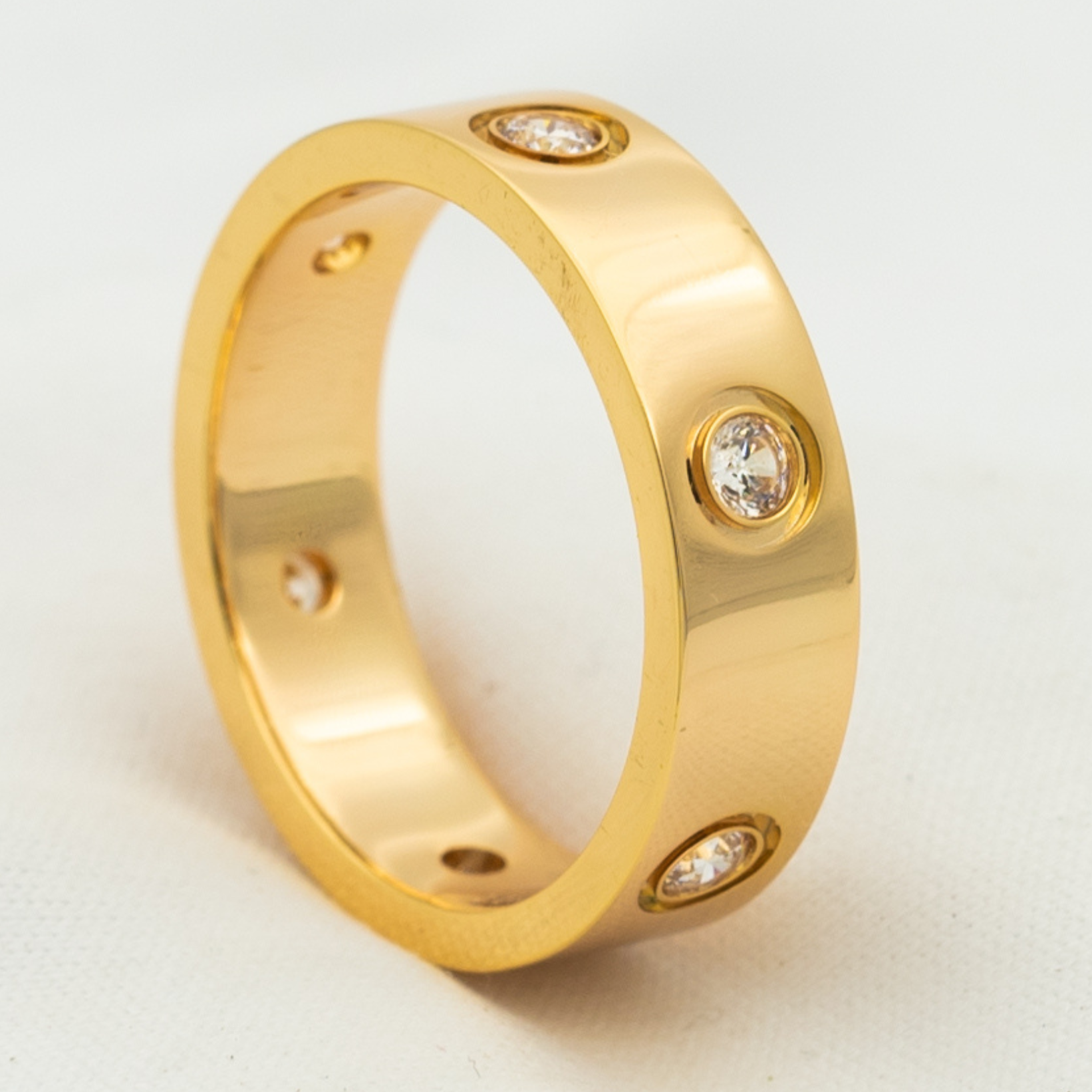 ¡®Lumi¡¯LOVE RING 5.5MM 6 DIAMONDS PINK GOLD