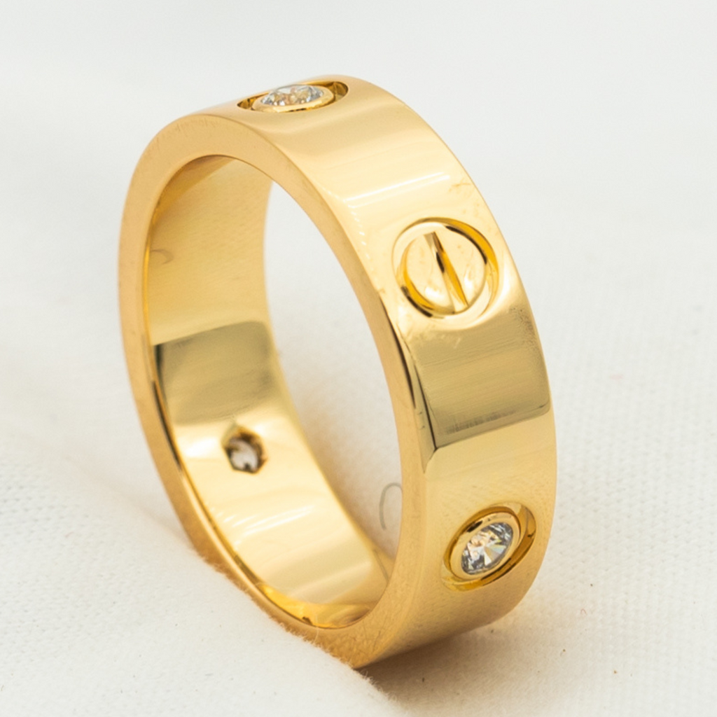 ¡®Lumi¡¯LOVE RING 5.5MM 3 DIAMONDS PINK GOLD