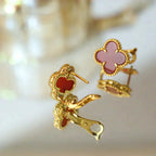 Lumi® CLOVER MEDIUM 1 MOTIFS CARNELIAN EARRINGS