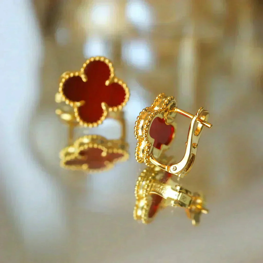 Lumi® CLOVER MEDIUM 1 MOTIFS CARNELIAN EARRINGS
