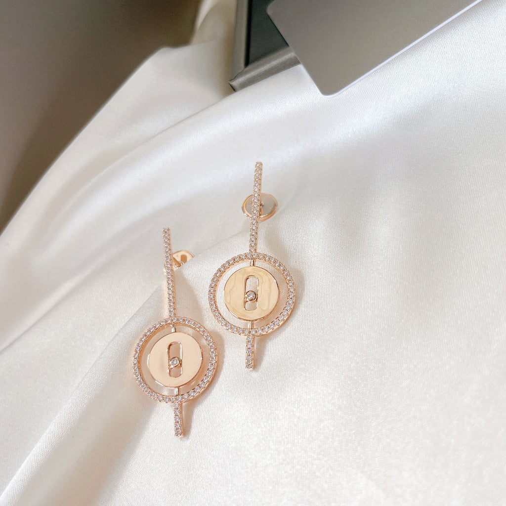 [Imperial] MOVE ARROW PINK GOLD DIAMOND EARRINGS