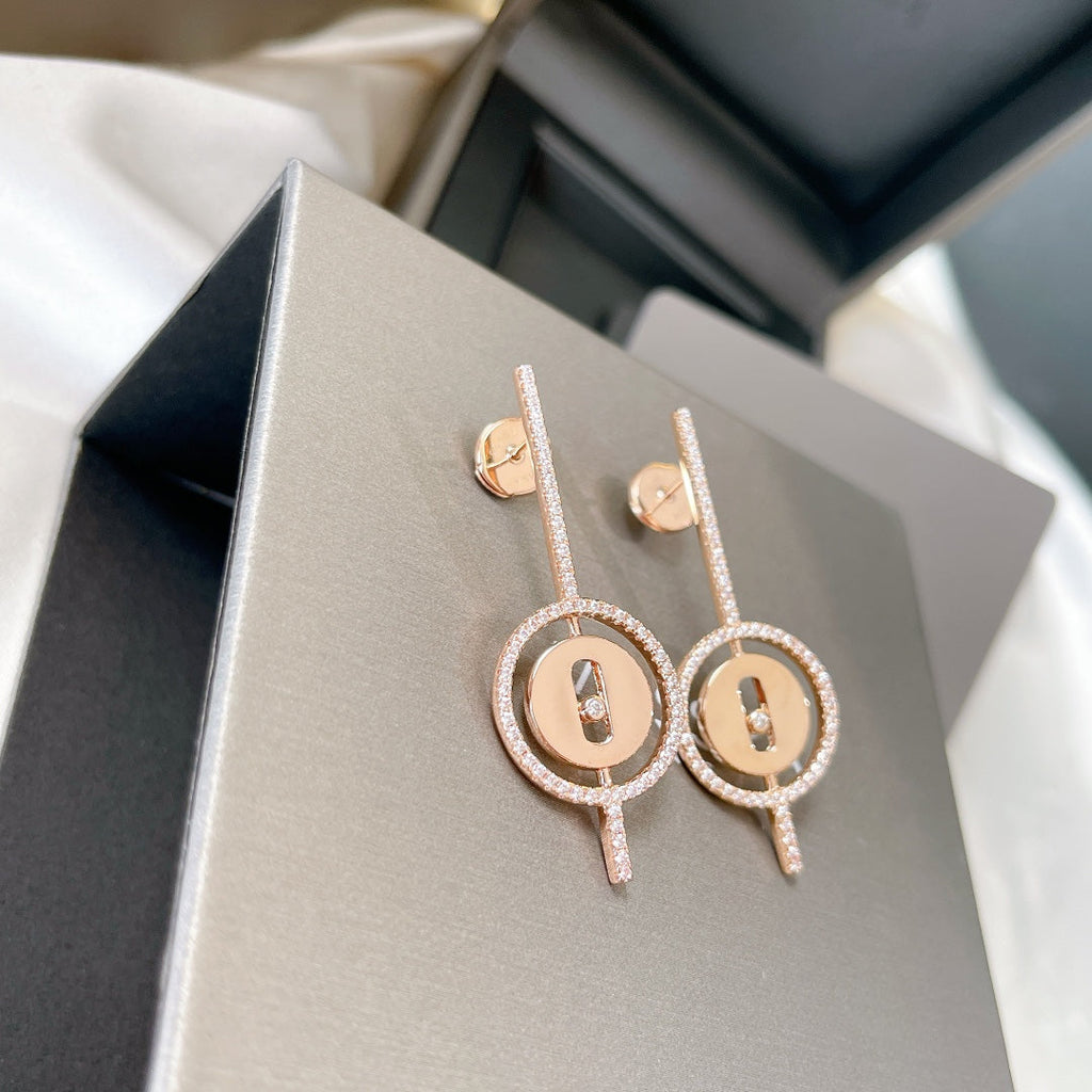 [Imperial] MOVE ARROW PINK GOLD DIAMOND EARRINGS