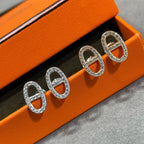 ¡®Lumi¡¯HM FULL DIAMOND PIG NOSE STUD EARRINGS
