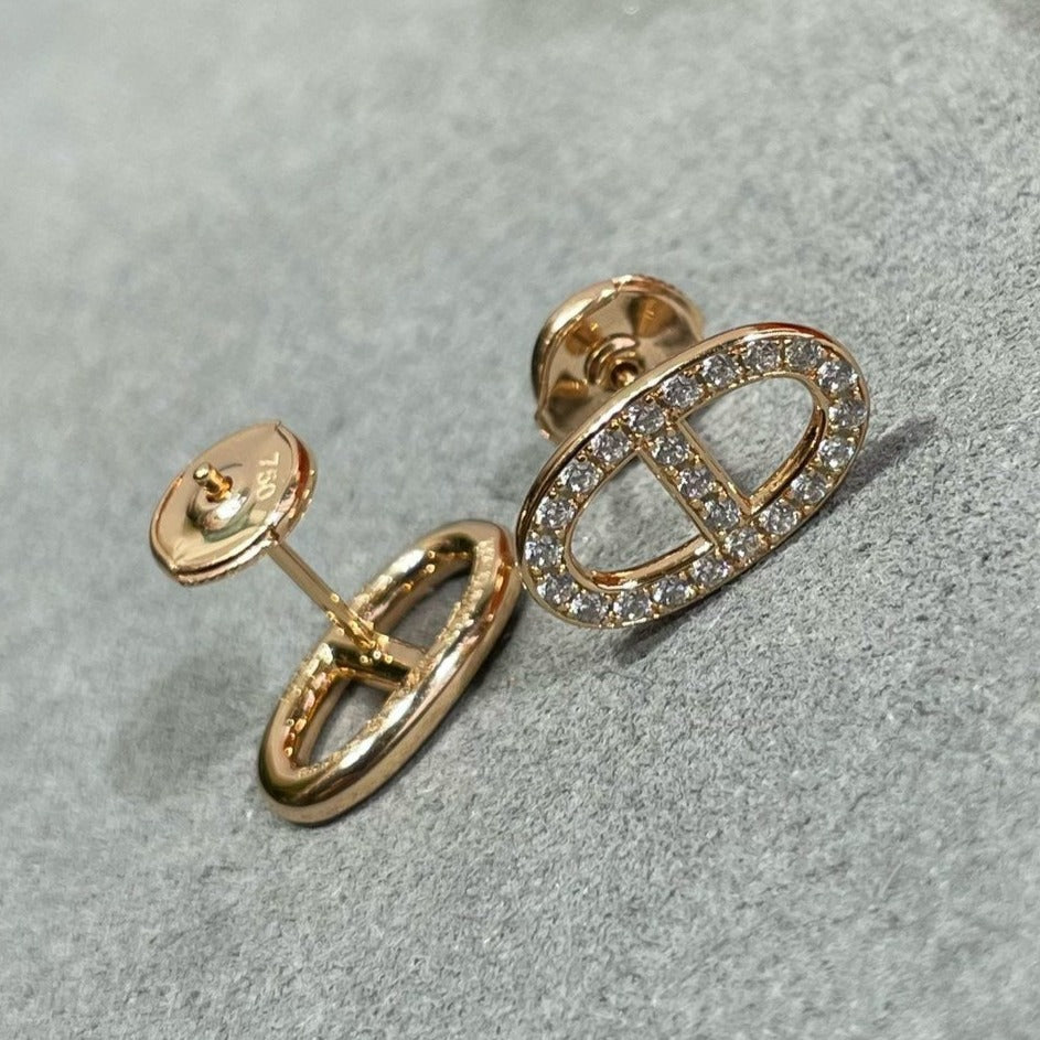 ¡®Lumi¡¯HM FULL DIAMOND PIG NOSE STUD EARRINGS