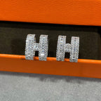 ¡®Lumi¡¯H STUD EARRINGS WITH SILVER DIAMONDS