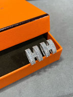 ¡®Lumi¡¯H STUD EARRINGS WITH SILVER DIAMONDS