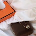 ¡®Lumi¡¯HM CLIC BLACK ENAMEL GOLD NECKLACE