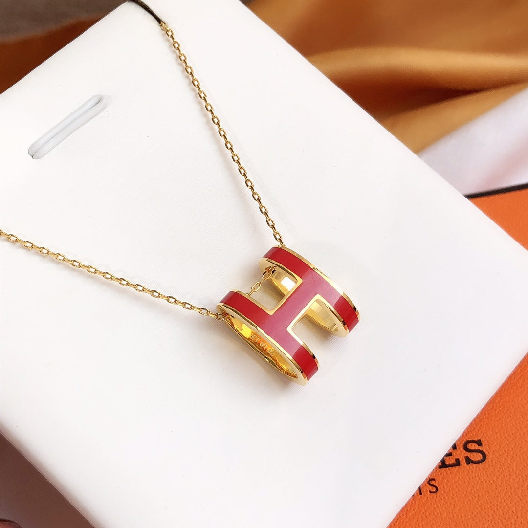 ¡®Lumi¡¯HM CLIC ROTE EMAILLE-GOLD-KETTE